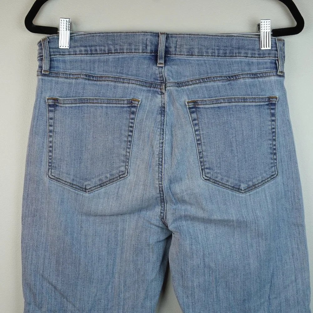 Loft High Rise Light Wash Skinny Two Toned Raw Hem Jeans‎ Size 31/12